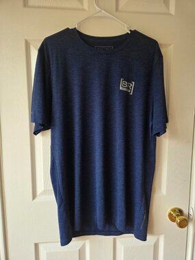 ANETIK Men's T-Shirt L Blue UPF 30+ Sun VINT Cooling Nautical Fisherman Sailor